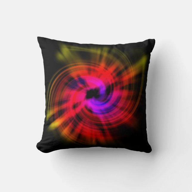 Oreiller Tourbillon Abstrait Coloré (Recto)