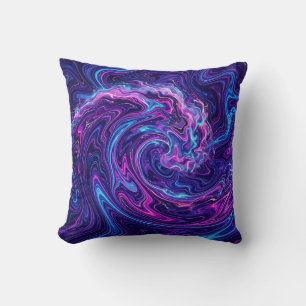 Oreiller Vague Océanique – Design Violet Cosmique