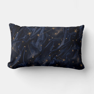 Oreiller Velours Galaxie Soie Bleu Nuit Étoilée