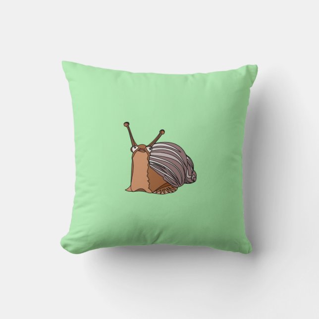Oreiller vert avec petit escargot personnalisable (Recto)