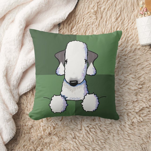 Oreiller vert jeté Bedlington Terrier (Couverture)