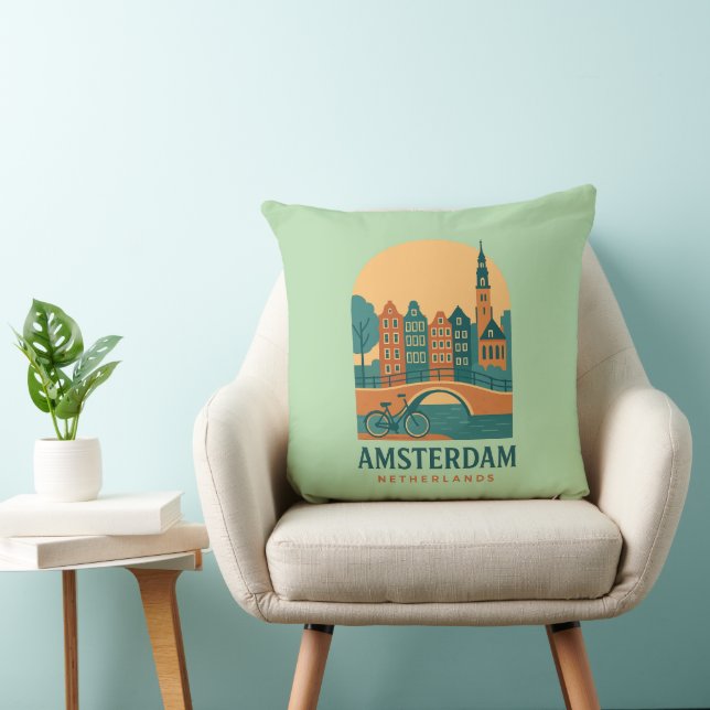 Oreiller Vintage Amsterdam - Canal rétro des Pays- (Chaise)