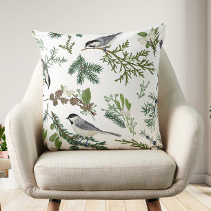 Oreiller Vintage Botanique Oiseaux Décoration Co