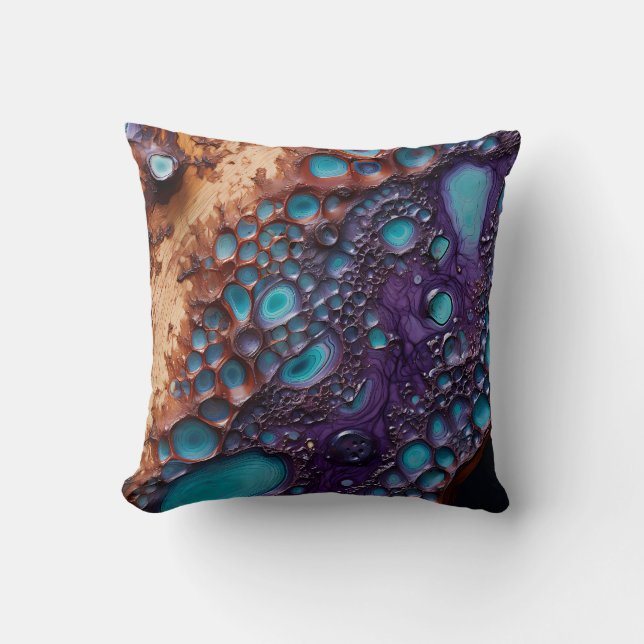Oreiller violet Turquoise Art (Recto)