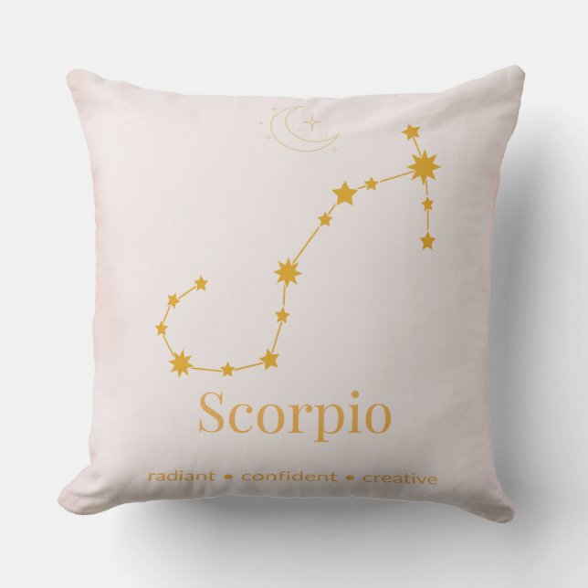 Oreiller Zodiaque Or Scorpion – Constellation Céle (Recto)