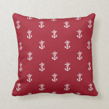 Oreillers à Ancre rouge Motif Vintage