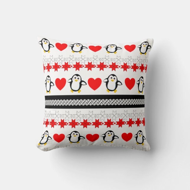 Oreillers À Jets Motifs De Pingouin Mignons (Recto)