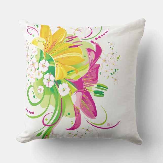 Oreillers À Jeu Extérieur Fleurs Été (Recto)