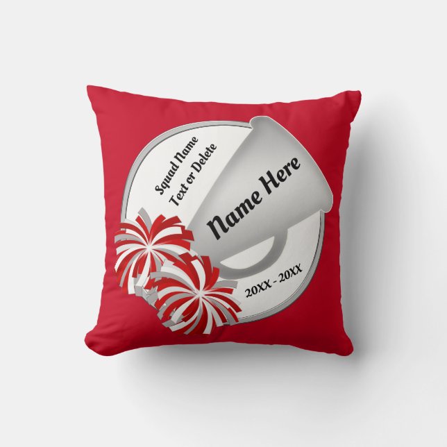 Oreillers à lancer à mâchoires rouges et blancs pe (Recto)