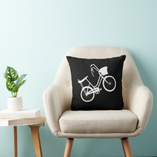 Oreillers à lancer à roue (blanc) des années 80
