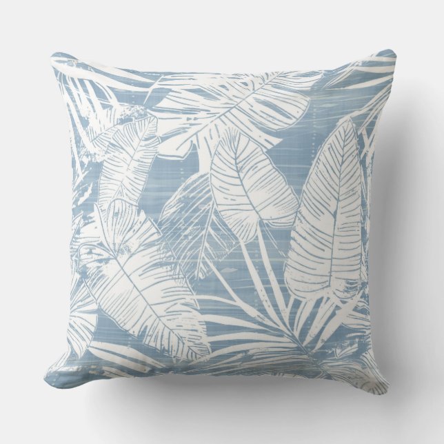 Oreillers à lancer bleu clair et blanc (Recto)