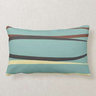 Oreillers à lancer bleu Lumbar avec noir, Brown et