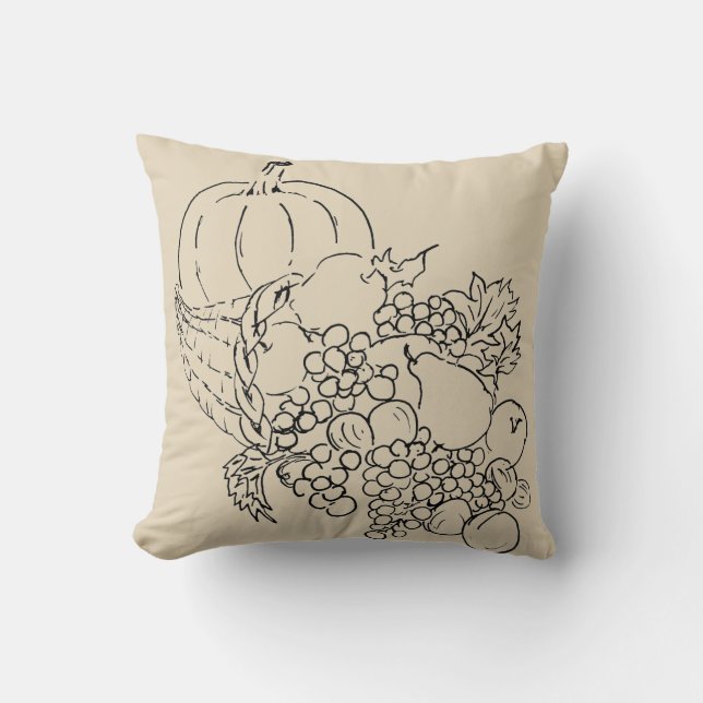 Oreillers à lancer Citrouille de récolte d'automne (Recto)