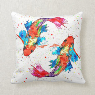 Oreillers à lancer colorés Koi Fish