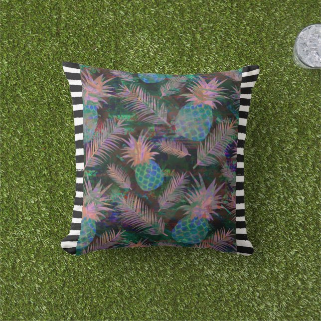 Oreillers à lancer d'ananas foncé en forme de poin (Herbe)