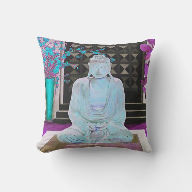 Oreillers à lancer de bouddha bleu (Recto)