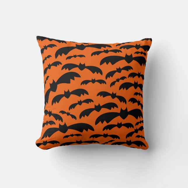 Oreillers à lancer de chauves-souris d'Halloween (Recto)
