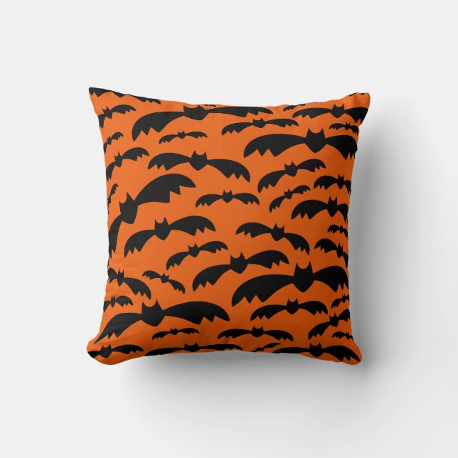 Oreillers à lancer de chauves-souris d'Halloween (Recto)