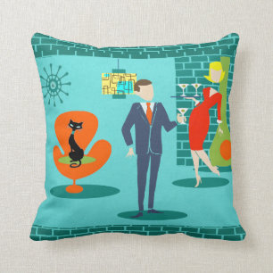 Oreillers à lancer de couple de l'ère spatiale rét