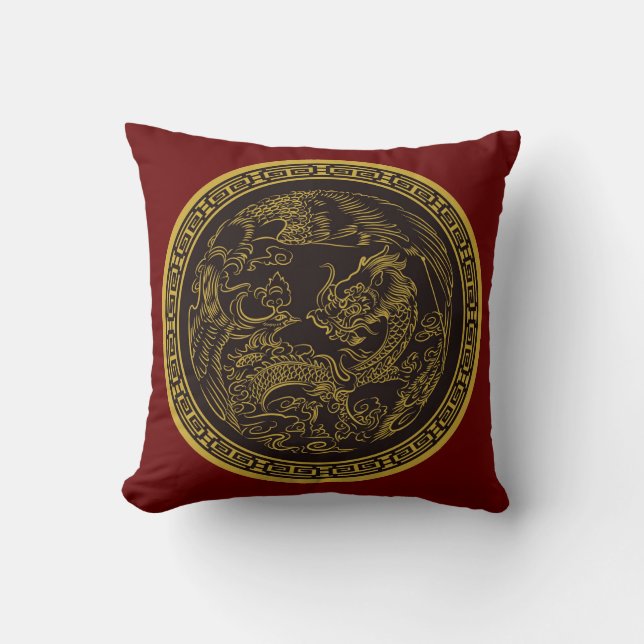 Oreillers à lancer de dragon chinois très amusant (Recto)