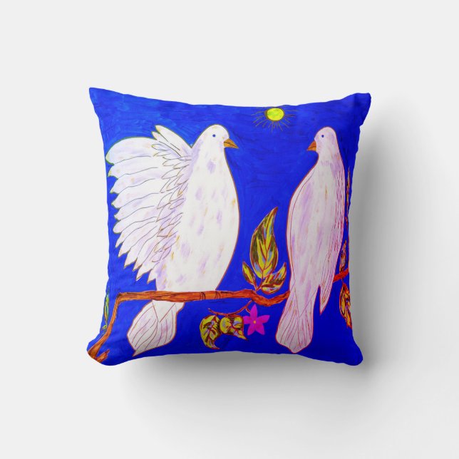 Oreillers à lancer de l'amour de la colombe (Recto)