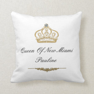Oreillers à lancer de monogramme Queen of Miami