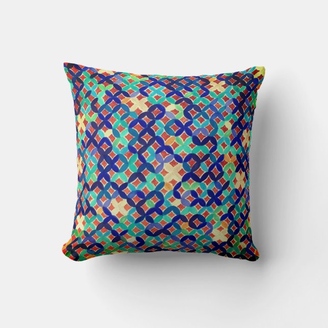 Oreillers à lancer de mosaïque méditerranéenne (Recto)