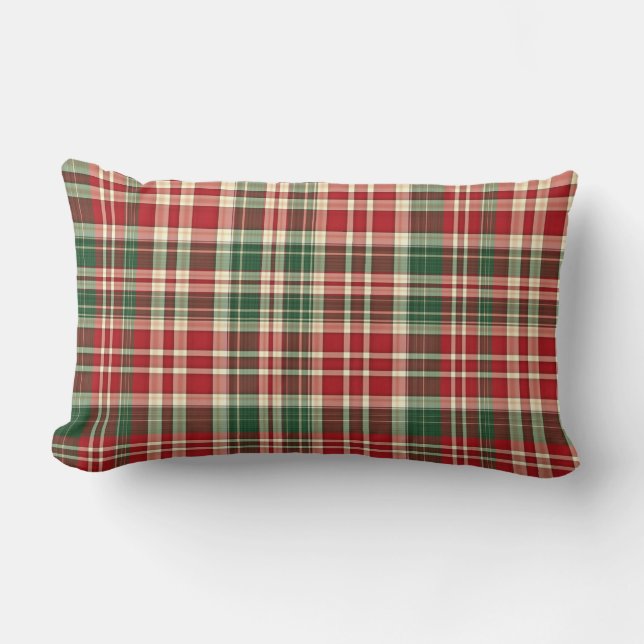 Oreillers à lancer de Noël Plaid-1 Lumbar (Recto)
