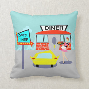 Oreillers à lancer des dîners des années 1950