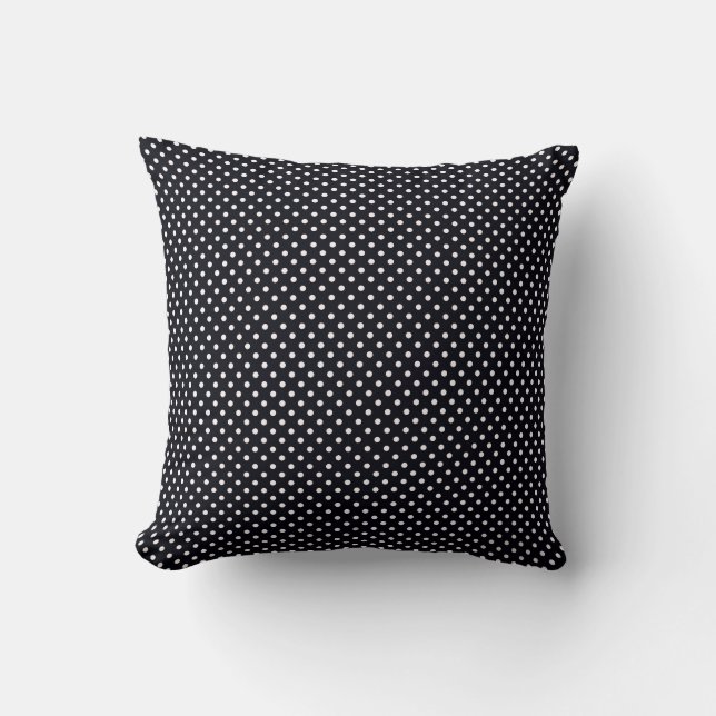 Oreillers à lancer des Pois noirs et blancs (Recto)