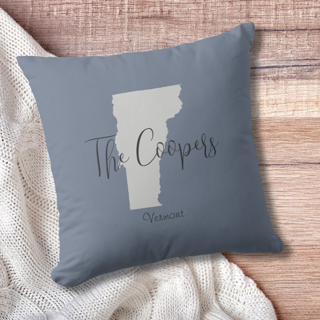 Oreillers à lancer du Vermont (Show pride for your state and personalize it!  "love makes this house a home in <your state>")