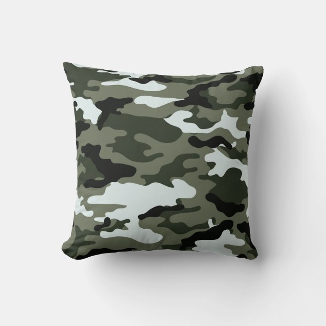 Oreillers à lancer en Camo Creen Mylitaire. (Recto)