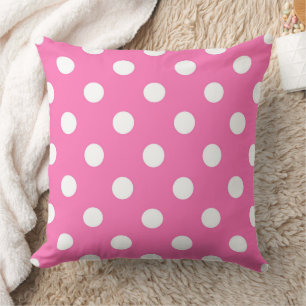 Oreillers à lancer en perse rose et blanc Polka