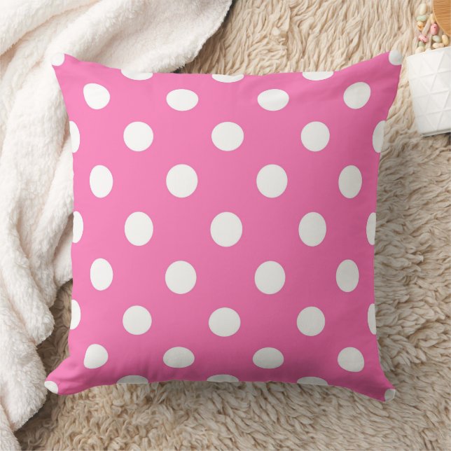 Oreillers à lancer en perse rose et blanc Polka (Couverture)
