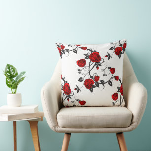 Oreillers à lancer Motifs de vigne rouge Rose