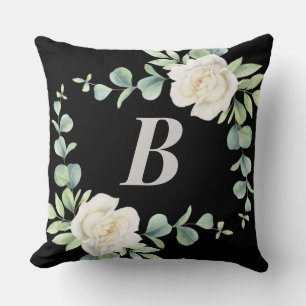 Oreillers à lancer noir, argent, blanc