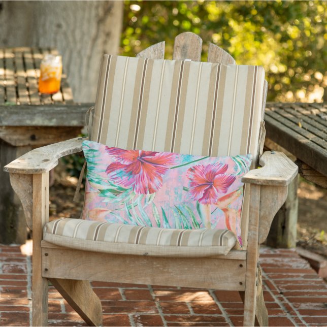 Oreillers à lancer Pastel Pink Hibiscus (Chaise)