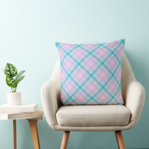 Oreillers à lancer Pastel Plaid Kaleidoscope