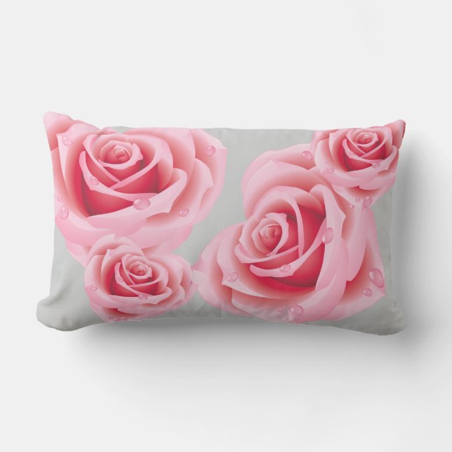Oreillers à lancer Pastel Rose Roses (Recto)