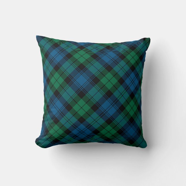 Oreillers à lancer Plaid Blackwatch Tartan antique (Recto)