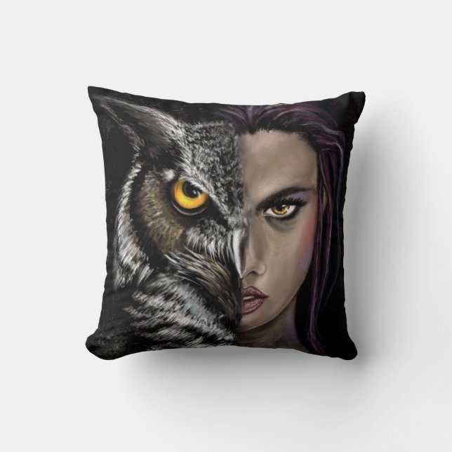 Oreillers à lancer pour la fille de hibou (Recto)