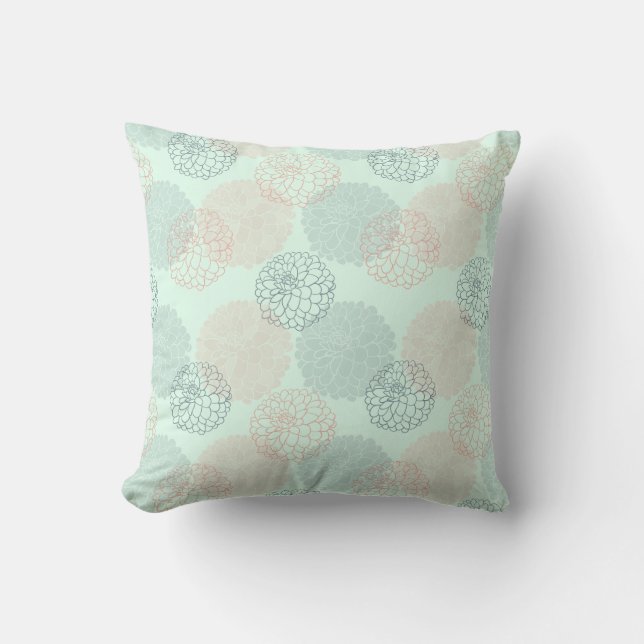 Oreillers à lancer rose et bleu (Recto)