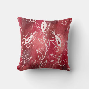 Oreillers À Lancer Rouge Et Blanc