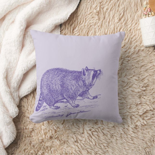 Oreillers à lancer violet Raccoon (Couverture)