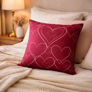 Oreillers à motif de coeurs entrelacés   Amour rom