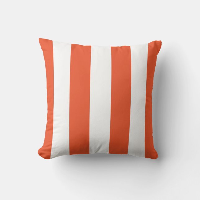 Oreillers à tambour orange et blanc (Recto)