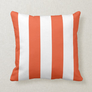 Oreillers à tambour orange et blanc
