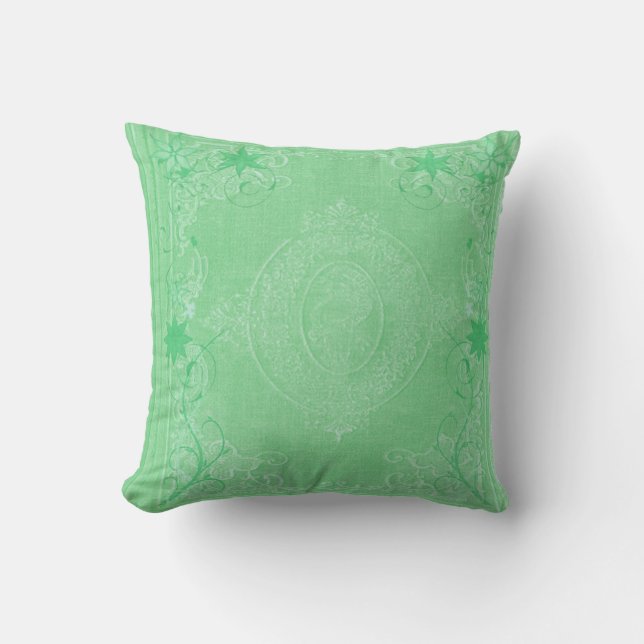 Oreillers American MoJo Vert Menthe Ancien Scroll (Recto)