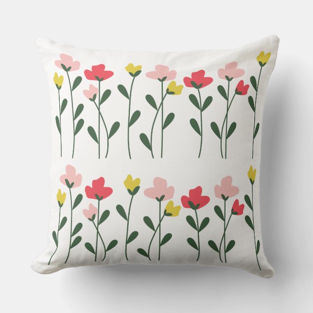 Oreillers aux Rangées de Jardin Fantaisistes (Recto)