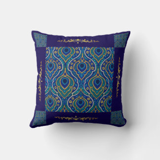 Oreillers Boho Blue & Gold Thaillow - Art by Mina
